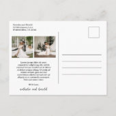 Stout Monogram Foto Moderne Trouwdag Briefkaart (Achterkant)