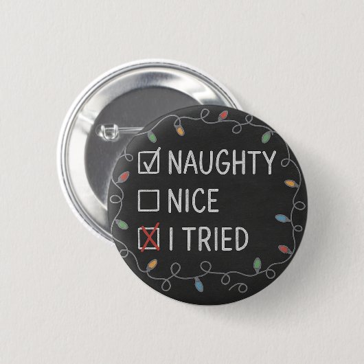 Stout of Braaf Grappig Kerstcitaat Ronde Button 5,7 Cm (Voorkant /achterkant)