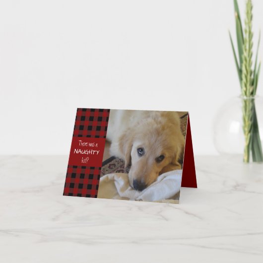 Stout of Braaf Rood Geruit PRETTIG KERSTFEEST Feestdagen Kaart (Voorkant)