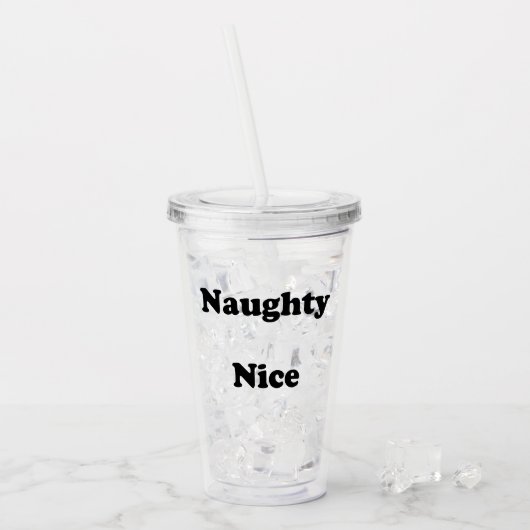 Stout of Braaf zwart grappig drinken Acryl Drinkbeker (Voorkant ijs)