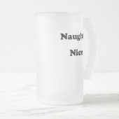 Stout of Braaf zwart grappig Matglas Bierpul (Voorkant rechts)