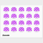 Stout Paars Diamantpatroon Ronde Sticker (Vel)