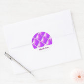 Stout Paars Diamantpatroon Ronde Sticker (Envelop)