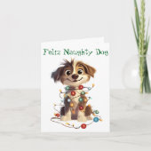 Stout-Puppy Kerstchaos Coördinator Feestdagen Kaart (Voorkant)