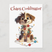 Stout Puppy Kerstchaos Coördinator Feestdagenkaart (Voorkant)