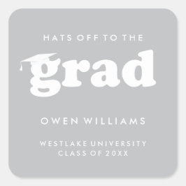 STOUT RETRO HATEN AFGELOPEN AAN DE AFS GESTUD STIC VIERKANTE STICKER