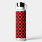Stout rood-zwart geruit patroonontwerp waterfles (Achterkant)