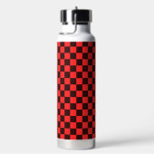 Stout rood-zwart geruit patroonontwerp waterfles (Rechts)