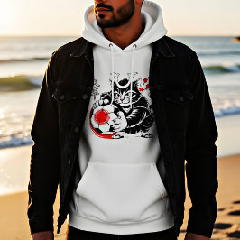 Stout Samurai Kat Voetbal - Stijlvolle Kawaii Fan  Hoodie