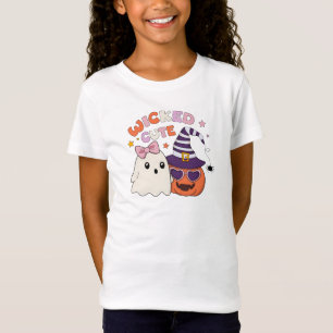 Stout Schattig Halloween Spookje en Pompoen Cartoo T-shirt