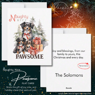 Stout, Schattig, Poeslief Plat Kerstkaart