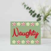 Stout script met Kerstsnoep Feestdagenkaart (Staand voorkant)