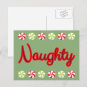 Stout script met Kerstsnoep Feestdagenkaart (Voorkant / Achterkant)
