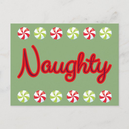 Stout script met Kerstsnoep Feestdagenkaart (Voorkant)
