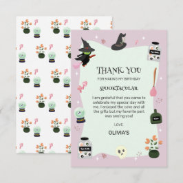 Stout Snel Ondeugend Groene Heks Halloween Verjaar Bedankkaart