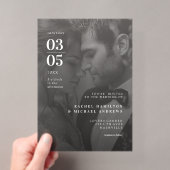 Stout Trend B&W-Foto Bruiloft Acryl Uitnodigingen (Insitu (Draagbaar))