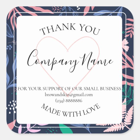 Stout Tropisch Botanisch Productlabel Levendig  Vierkante Sticker (Voorkant)