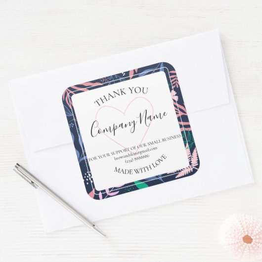 Stout Tropisch Botanisch Productlabel Levendig Vierkante Sticker (Envelop)