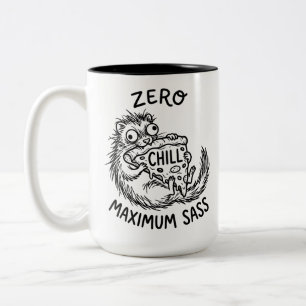 Stout Tweekleurige Mok met Grappige Quote Koffie D