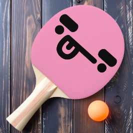Stout Verward Gezicht Licht Roze Ping Pong Batje