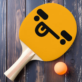 Stout Verward Gezicht Oranje Ping Pong Batje