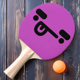 Stout Verward Gezicht Paarse Pingpongbat Tafeltennisbatje