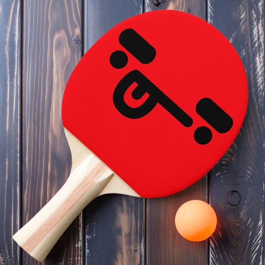 Stout Verward Gezicht Rood Ping Pong Batje