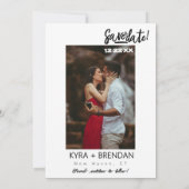 Stout voorstel Volledig fotontwerp met modern schr Save The Date (Achterkant)