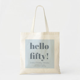 Stout Zachte Blauwe Moderne 50e Verjaardag Custom Tote Bag