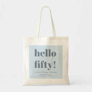 Stout Zachte Blauwe Moderne 50e Verjaardag Custom Tote Bag