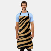 Stout Zebrahuid Dierenprint Achtergrond Schort (Gedragen)