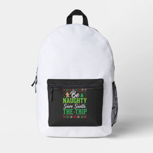 Stout zijn Red Santa Grappige Kerst SVG Bedrukte Rugzak