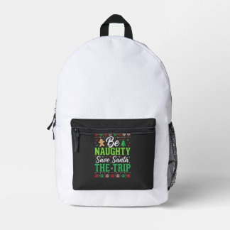 Stout zijn Red Santa Grappige Kerst SVG Bedrukte Rugzak