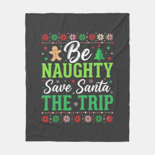 Stout zijn Red Santa Grappige Kerst SVG Fleece Deken