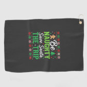 Stout zijn Red Santa Grappige Kerst SVG Golfhanddoek (Horizontaal)