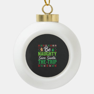 Stout zijn Red Santa Grappige Kerst SVG Keramische Bal Ornament