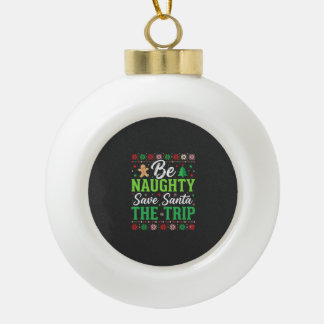 Stout zijn Red Santa Grappige Kerst SVG Keramische Bal Ornament