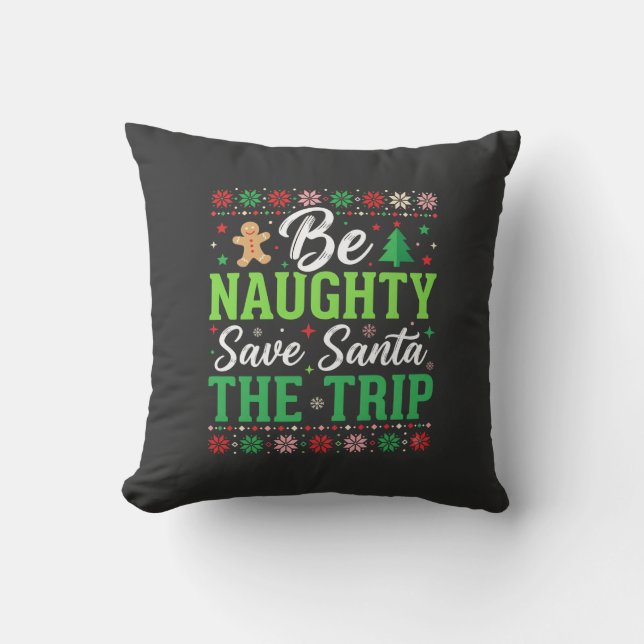 Stout zijn Red Santa Grappige Kerst SVG Kussen (Voorkant)