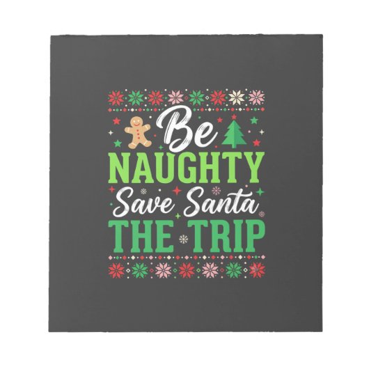 Stout zijn Red Santa Grappige Kerst SVG Notitieblok (Voorkant)
