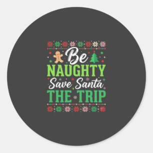 Stout zijn Red Santa Grappige Kerst SVG Ronde Sticker