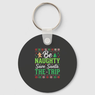 Stout zijn Red Santa Grappige Kerst SVG Sleutelhanger