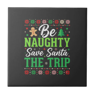 Stout zijn Red Santa Grappige Kerst SVG Tegeltje