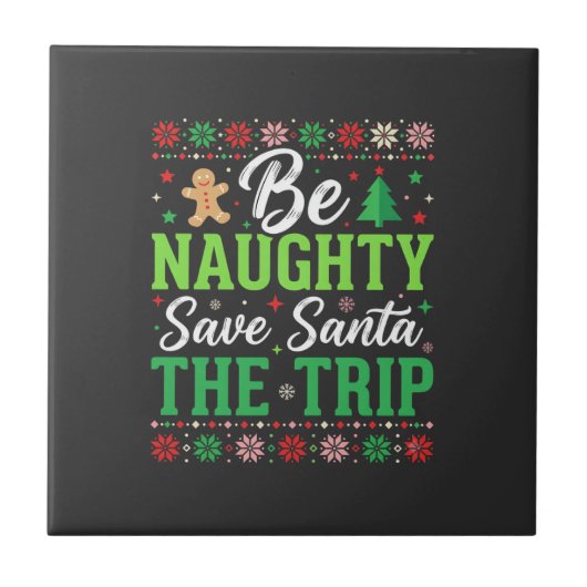 Stout zijn Red Santa Grappige Kerst SVG Tegeltje (Voorkant)