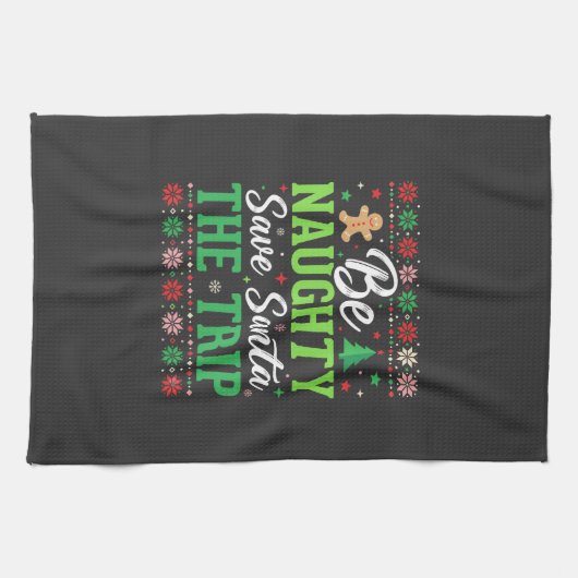 Stout zijn Red Santa Grappige Kerst SVG Theedoek (Horizontaal)