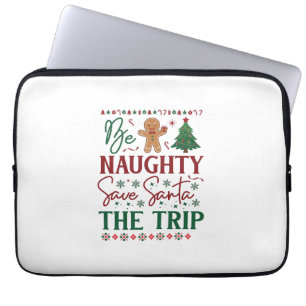 Stout zijn Red Santa Reis Peperkoek Kerstmis T Laptop Sleeve