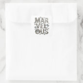 Stout Zilver MARVELOUS Vinyl Stijl Vierkante Sticker (Tas)