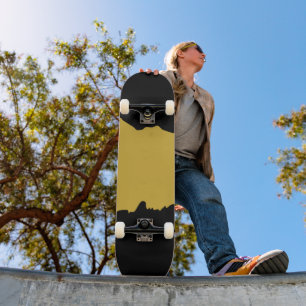 Stout Zwart met Metallic Goud Unieke Stijl Persoonlijk Skateboard