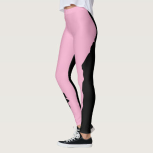 Stout Zwart met Zachte Roze Unieke Stijlvolle Leggings
