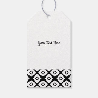 Stout zwart-wit symmetrisch Arabesk patroon Cadeaulabel