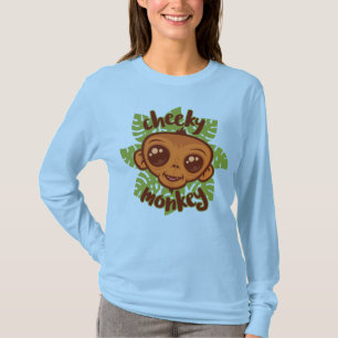 Stoute Aap Schattige Cartoon Primaat Tekening T-shirt
